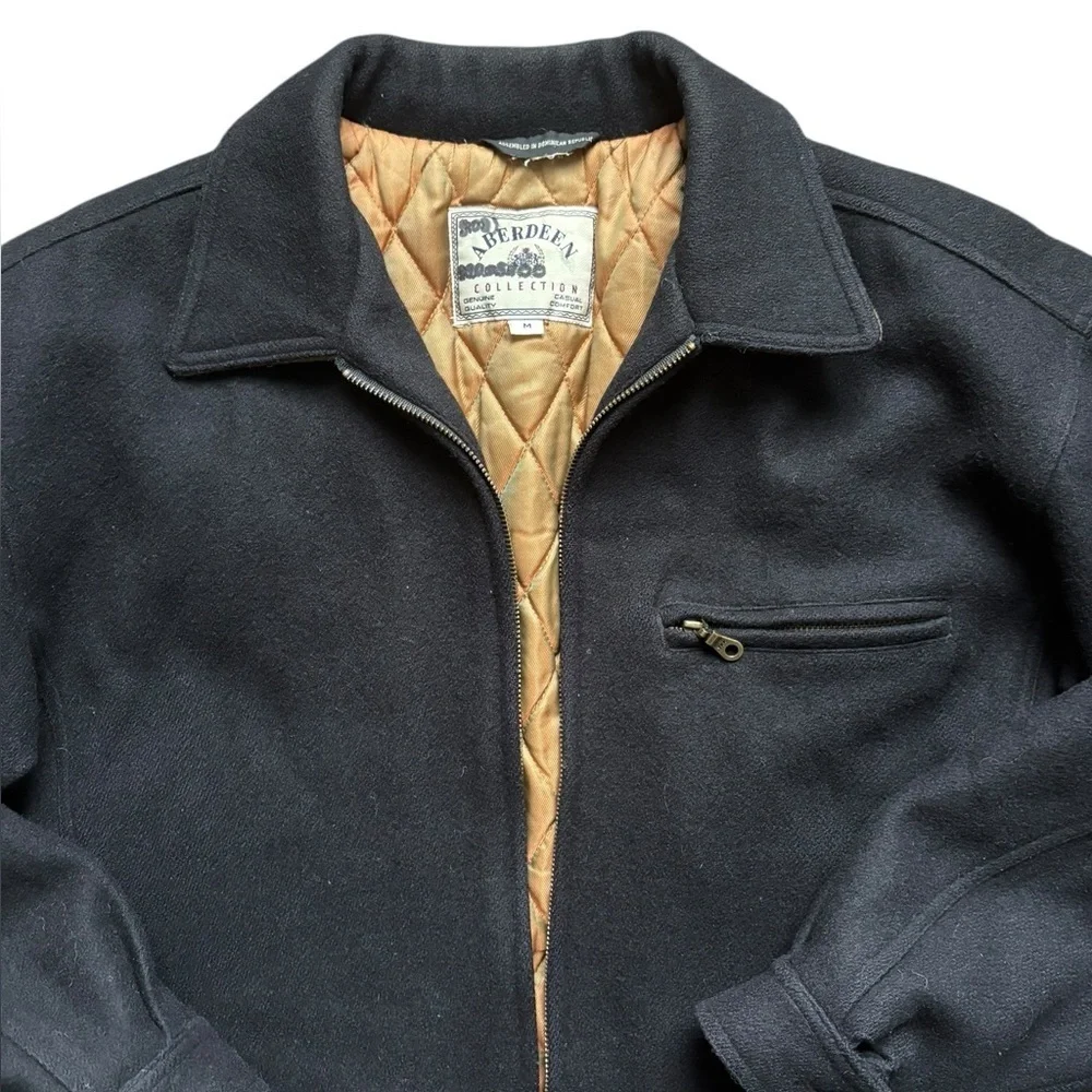 Aberdeen men’s recycled wool black jacket, size medium. - Picture 5 of 11